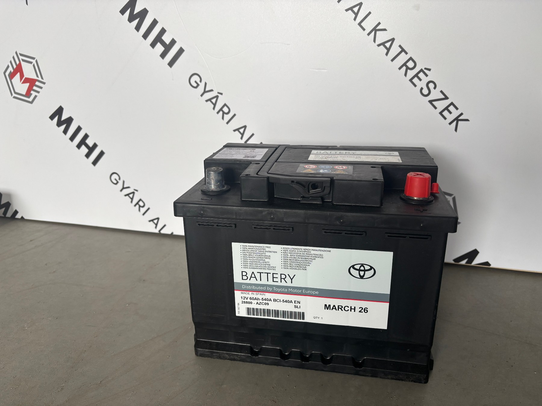 Toyota / Lexus gyári akkumulátor – Optifit 12V 60Ah 28800AZC09